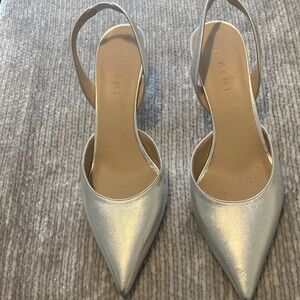 M. Gemi Metallic Slingback HeelsMGemi Italian leather